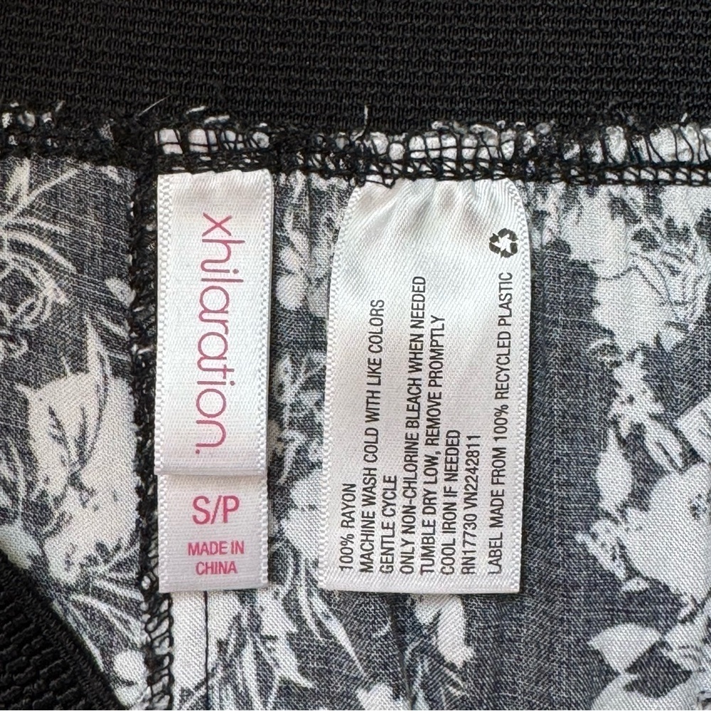 Xhilaration Black White High Waist Wide Leg Boho Pants Size S - Picture 6 of 7